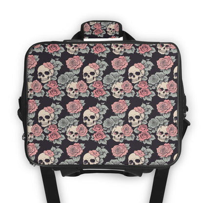 Skull and Pink Rose Insulated Leakproof Cooler Bag Lunch Box