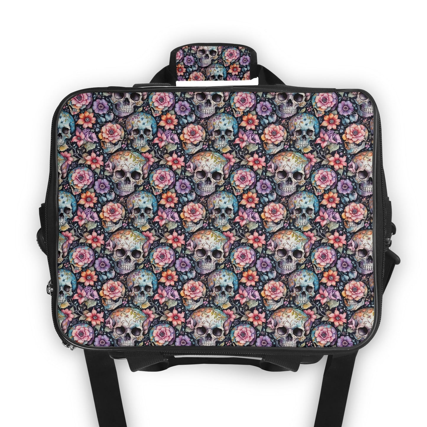 Pastel Floral and Skulls Insulated Leakproof Cooler Bag Lunch Box