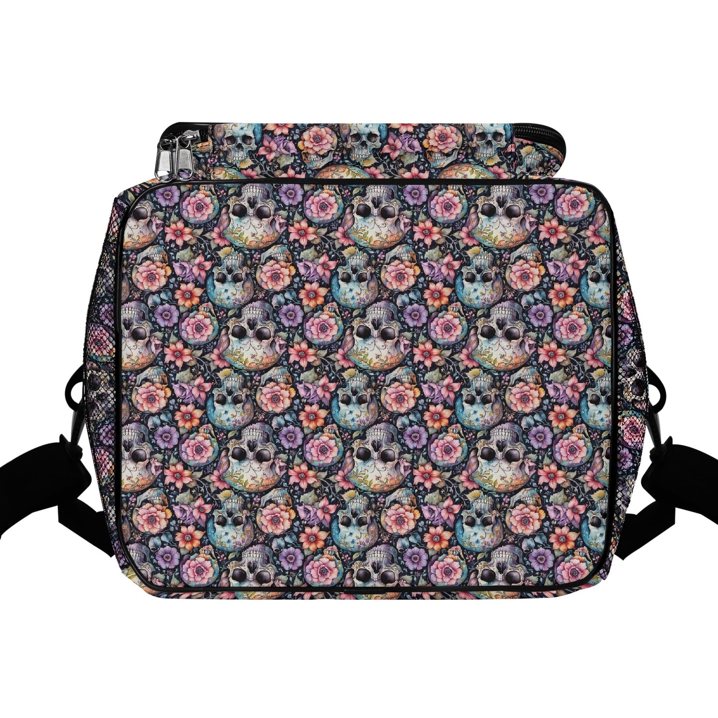 Pastel Floral and Skulls Insulated Leakproof Cooler Bag Lunch Box