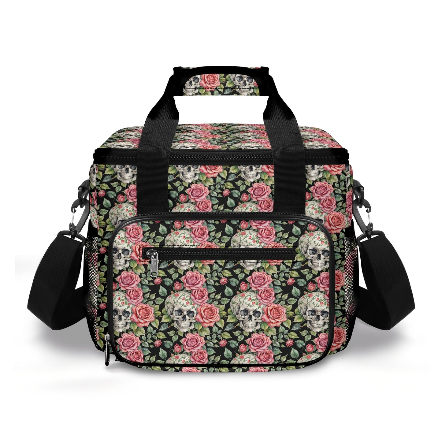 Pink Skulls Insulated Leakproof Cooler Bag Lunch Box