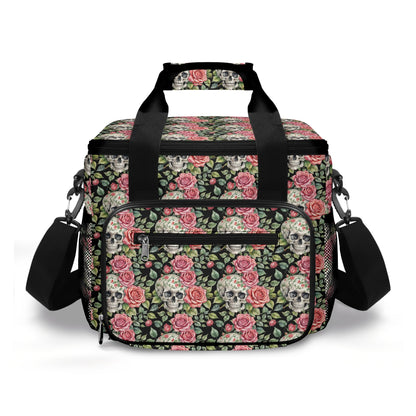 Pink Skulls Insulated Leakproof Cooler Bag Lunch Box