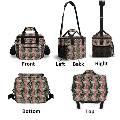 Pink Skulls Insulated Leakproof Cooler Bag Lunch Box