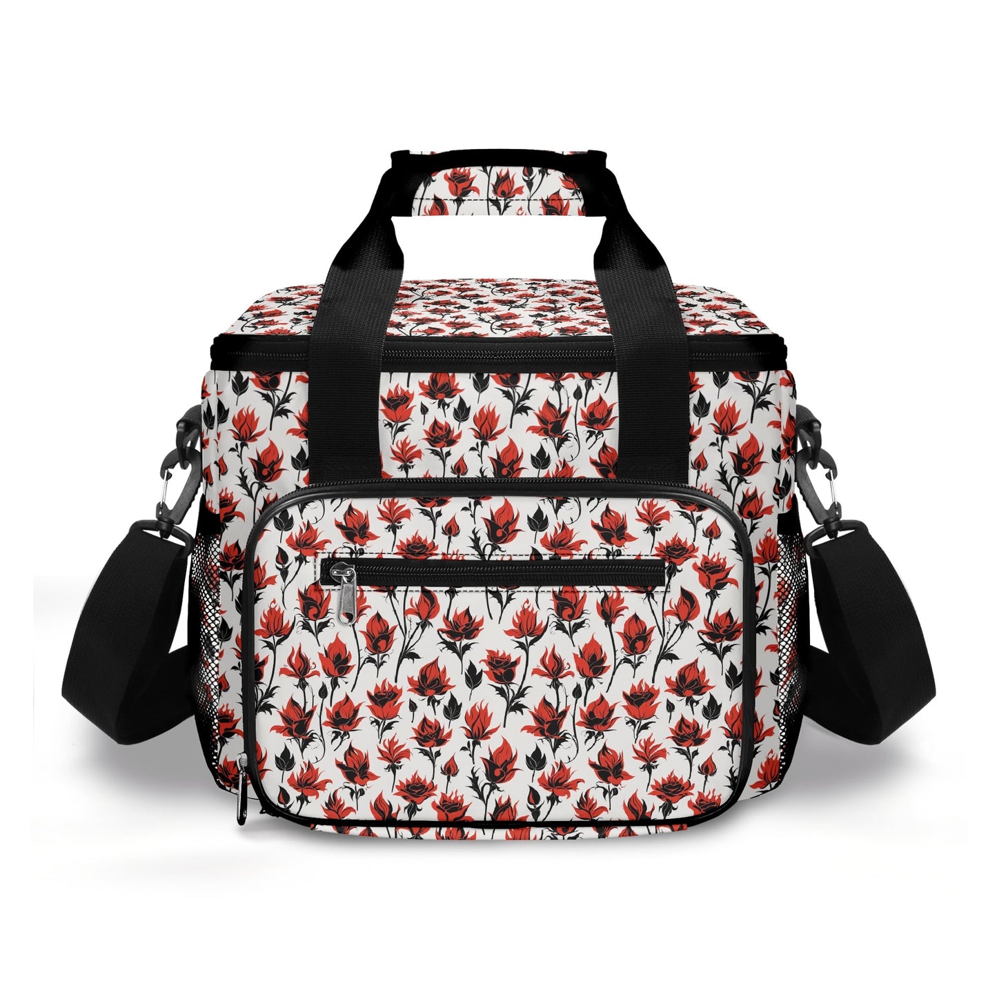 Floral Fire Insulated Leakproof Cooler Bag Lunch Box