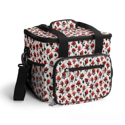 Floral Fire Insulated Leakproof Cooler Bag Lunch Box