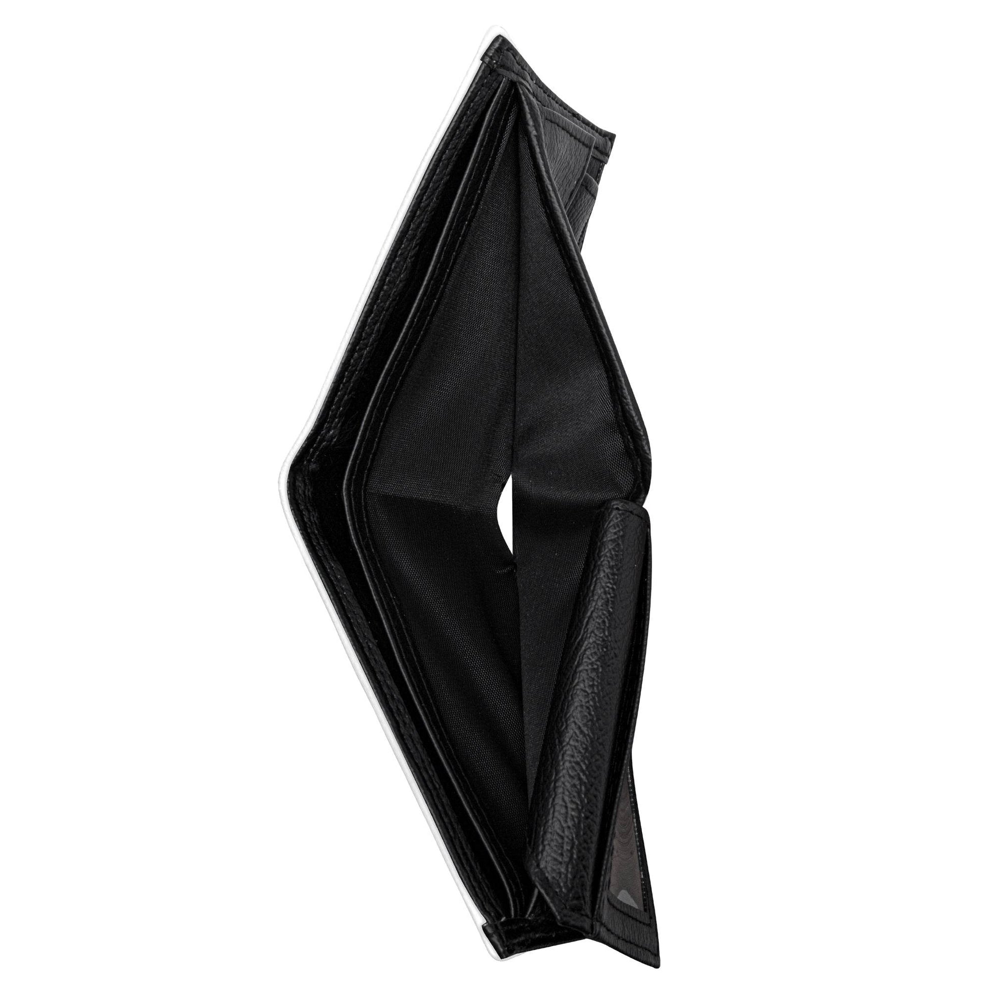 Black and White Bloom Leather Folded Men's Wallet - DeRose Seasonal