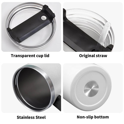 Jack-O-Lanterns 40oz Stainless Steel Tumbler Gift With Black Handle and Straw - DeRose Seasonal