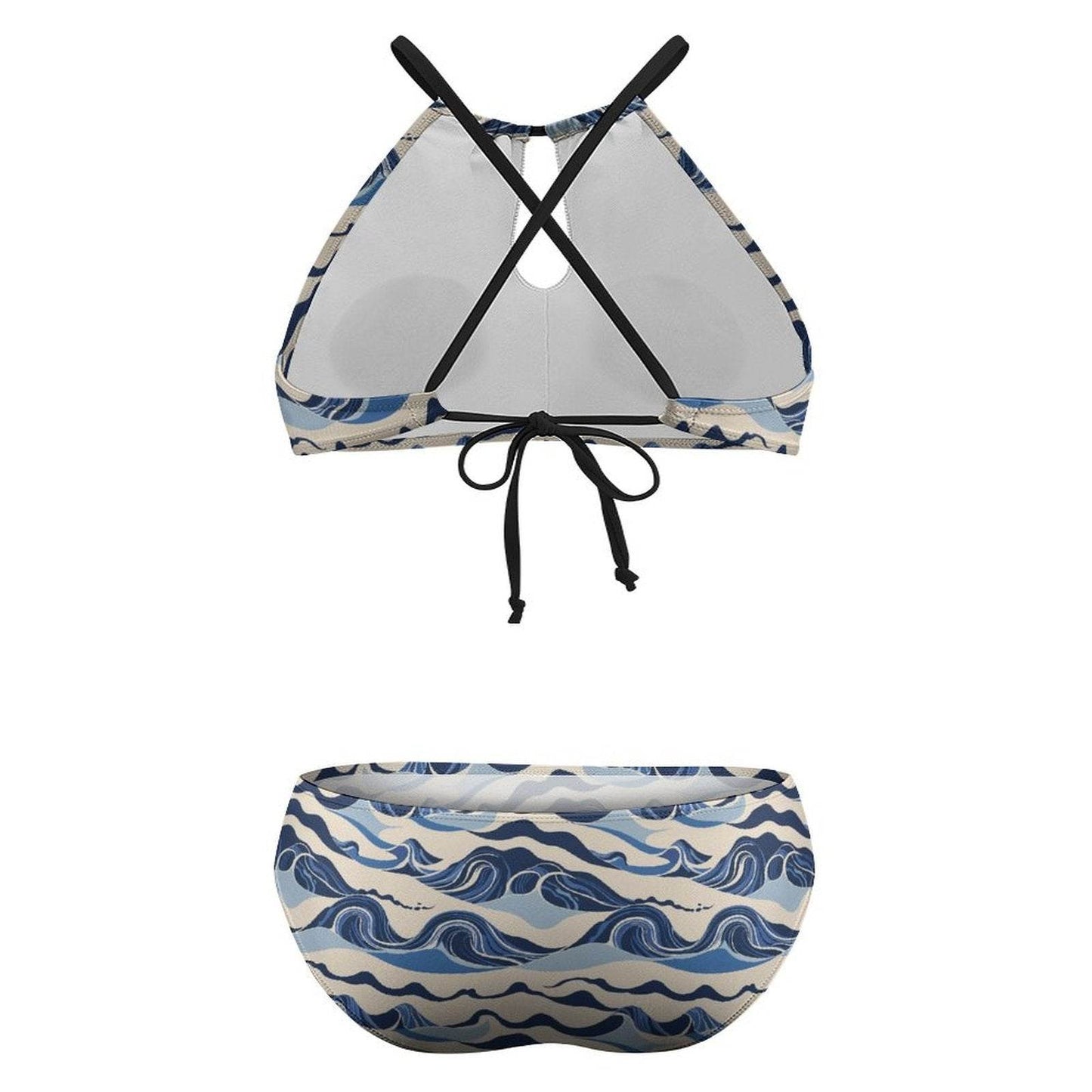 Plus Size Abstract Waves Two-piece Swimsuit - DeRose Seasonal