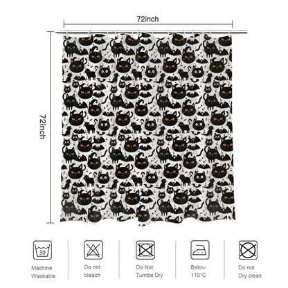 Crazy Cat Lady Bathroom Four-Piece Set(Shower Curtain + Toilet Cover Mat + Toilet Foot Mat + Floor Mat)| Polyester - DeRose Seasonal