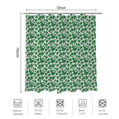Little Clovers Bathroom Four-Piece Set(Shower Curtain + Toilet Cover Mat + Toilet Foot Mat + Floor Mat)| Polyester - DeRose Seasonal