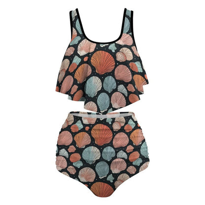 Plus Size Women's Big Shells Two-piece Swimsuit - DeRose Seasonal