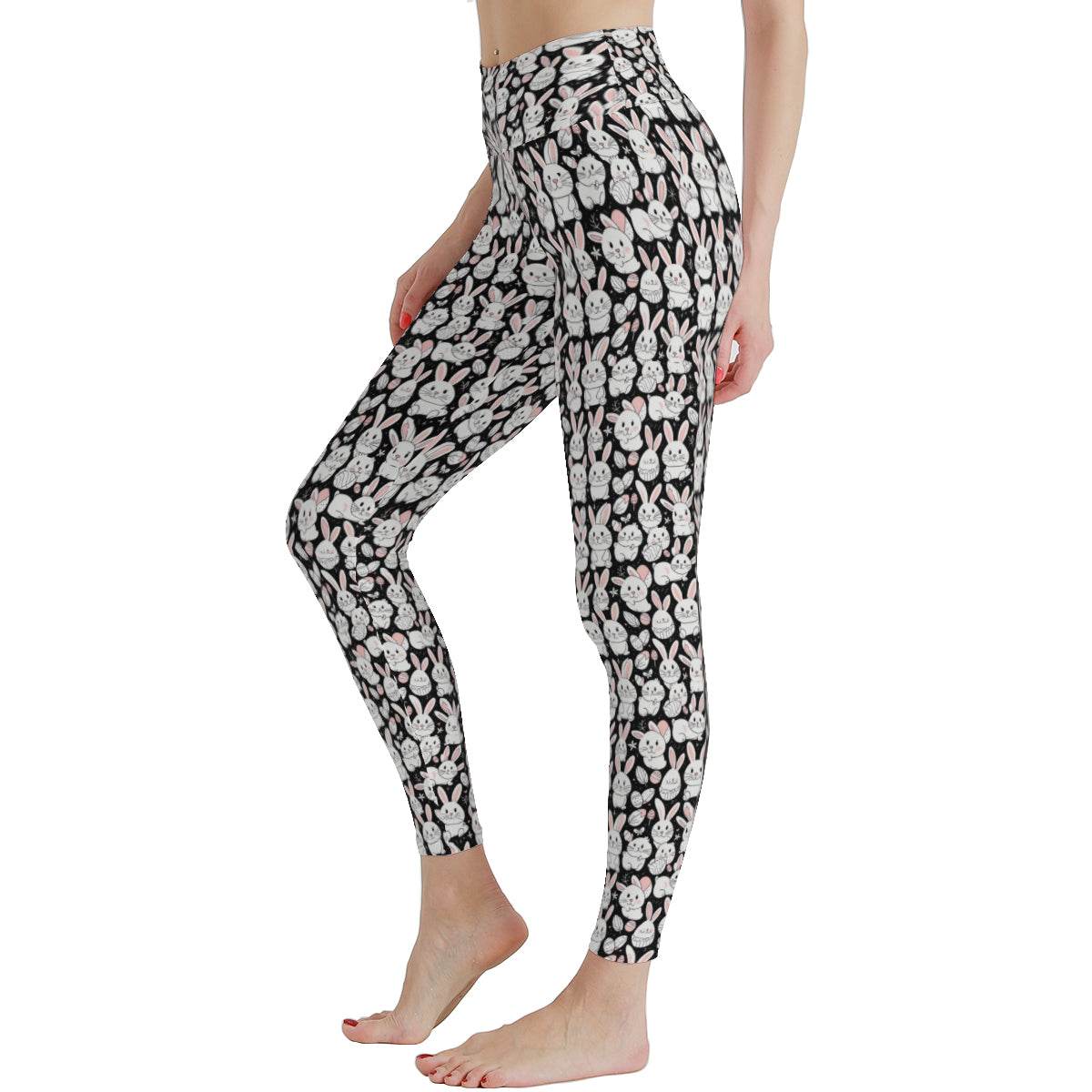 Cute Bunny Women's Polyester Yoga pants Leggings - DeRose Seasonal