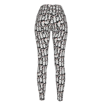Cute Bunny Women's Polyester Yoga pants Leggings - DeRose Seasonal