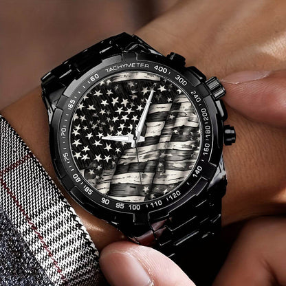 Battered American Flag Black Watch - DeRose Seasonal