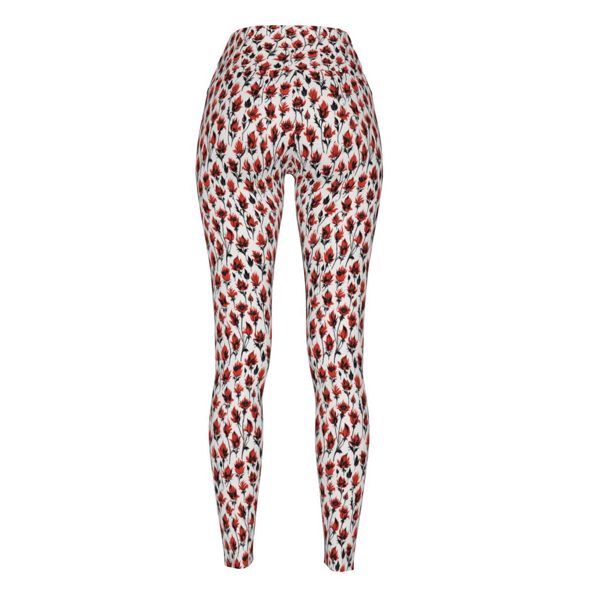 Floral Fire Women's Polyester Yoga pants Leggings - DeRose Seasonal