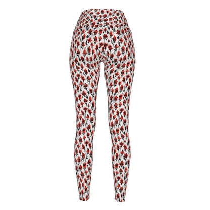 Floral Fire Women's Polyester Yoga pants Leggings - DeRose Seasonal