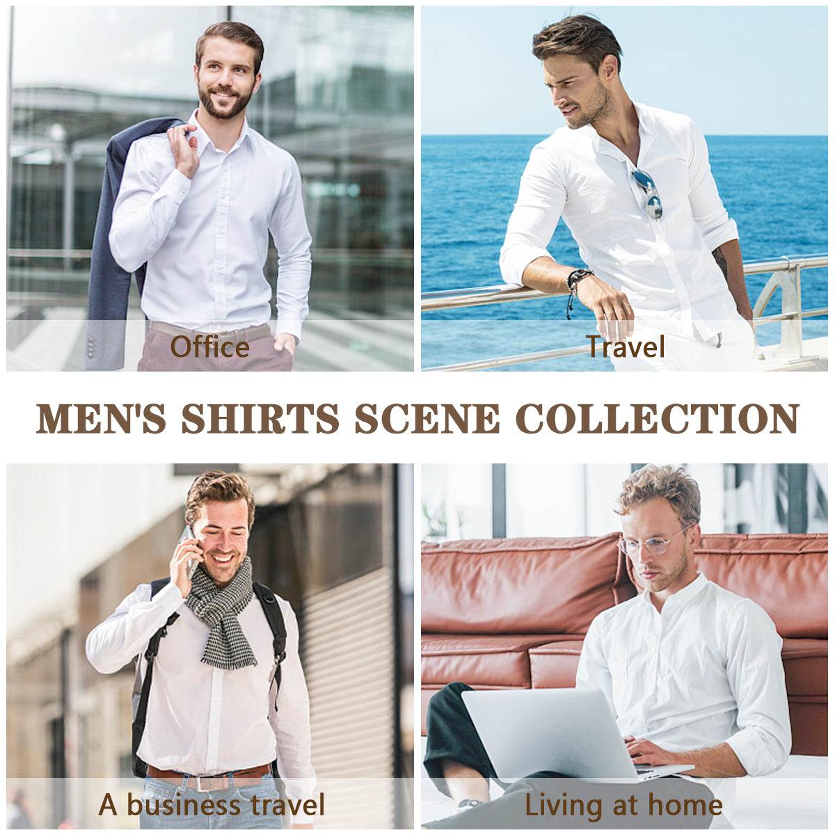 White Clover Men's Classic Long-Sleeved Shirt | Polyester - DeRose Seasonal