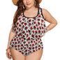 Plus Size Floral Fire Two-piece Swimsuit - DeRose Seasonal