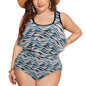 Plus Size Women's Blue Waves Two-piece Swimsuit - DeRose Seasonal