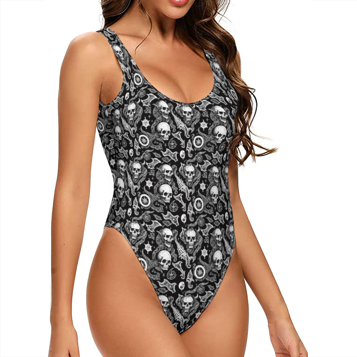 Flying Skulls One-Piece Swimsuits Polyester and Spandex - DeRose Seasonal
