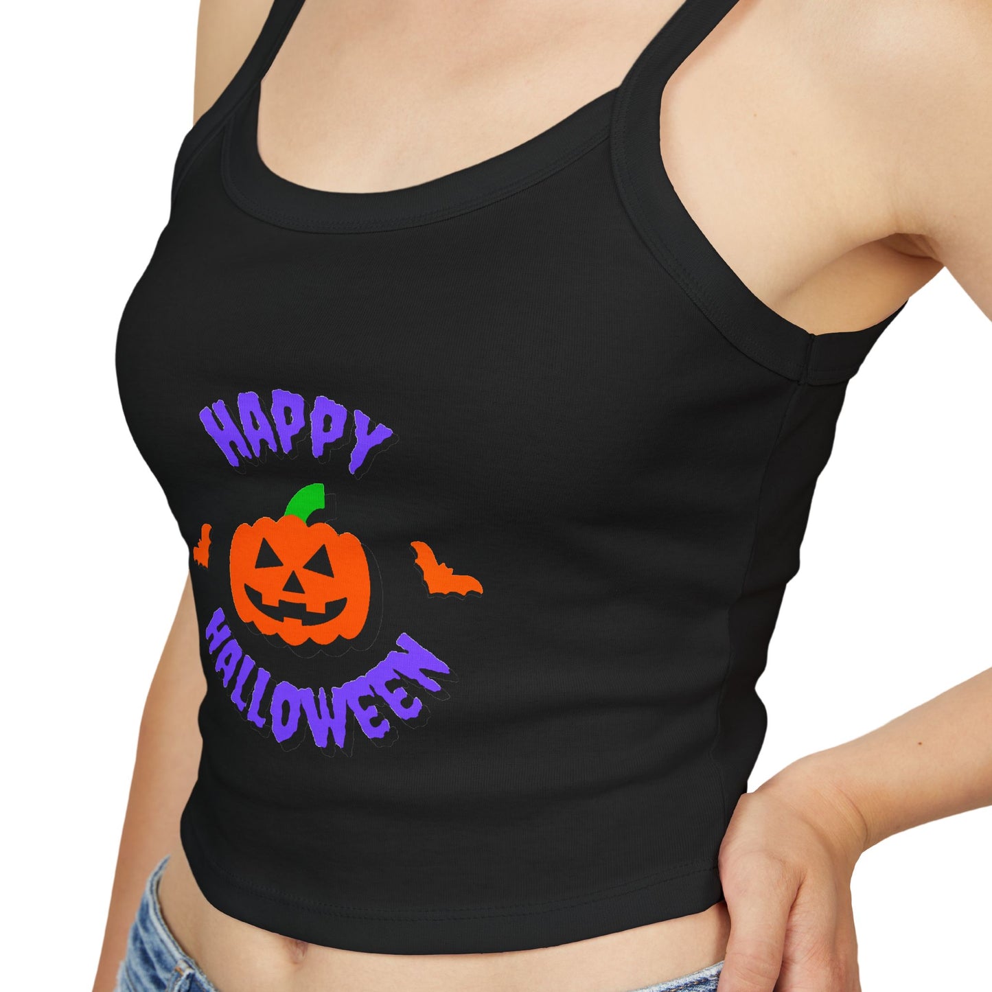 Happy Halloween Womens Spaghetti Strap Tank Top