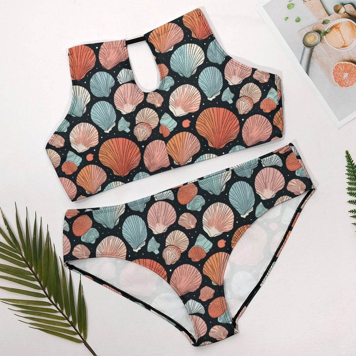 Plus Size Big Shells Two-piece Swimsuit - DeRose Seasonal
