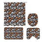 Cute Monsters Bathroom Four-Piece Set(Shower Curtain + Toilet Cover Mat + Toilet Foot Mat + Floor Mat)| Polyester - DeRose Seasonal