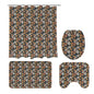 Field of Flowers Bathroom Four-Piece Set(Shower Curtain + Toilet Cover Mat + Toilet Foot Mat + Floor Mat)| Polyester - DeRose Seasonal