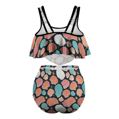 Plus Size Women's Big Shells Two-piece Swimsuit - DeRose Seasonal