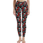 Red Skull Rose Women's Polyester Yoga pants Leggings - DeRose Seasonal