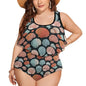 Plus Size Women's Big Shells Two-piece Swimsuit - DeRose Seasonal