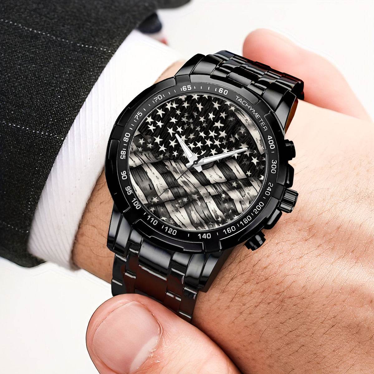 Battered American Flag Black Watch - DeRose Seasonal