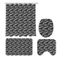 Winter Town Bathroom Four-Piece Set(Shower Curtain + Toilet Cover Mat + Toilet Foot Mat + Floor Mat)| Polyester - DeRose Seasonal