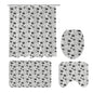 Cute Spiders White and Black Bathroom Four-Piece Set(Shower Curtain + Toilet Cover Mat + Toilet Foot Mat + Floor Mat)| Polyester - DeRose Seasonal