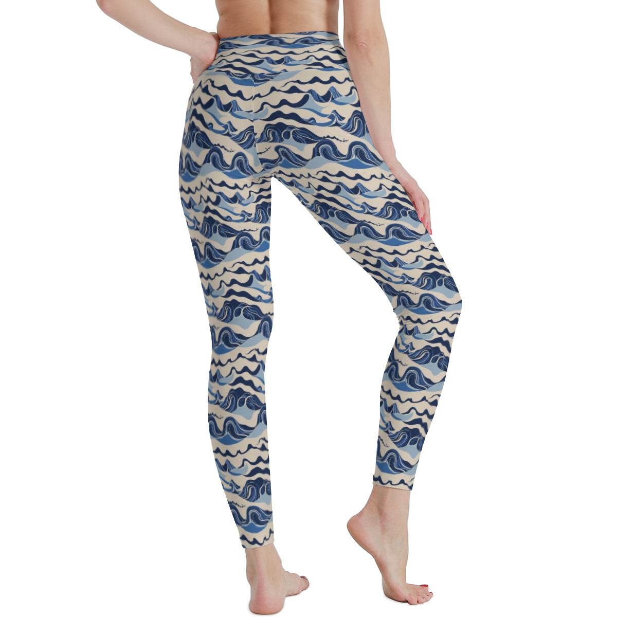 Abstract Waves Women's Polyester Yoga pants Leggings - DeRose Seasonal