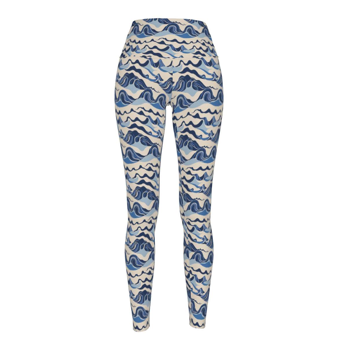 Abstract Waves Women's Polyester Yoga pants Leggings - DeRose Seasonal