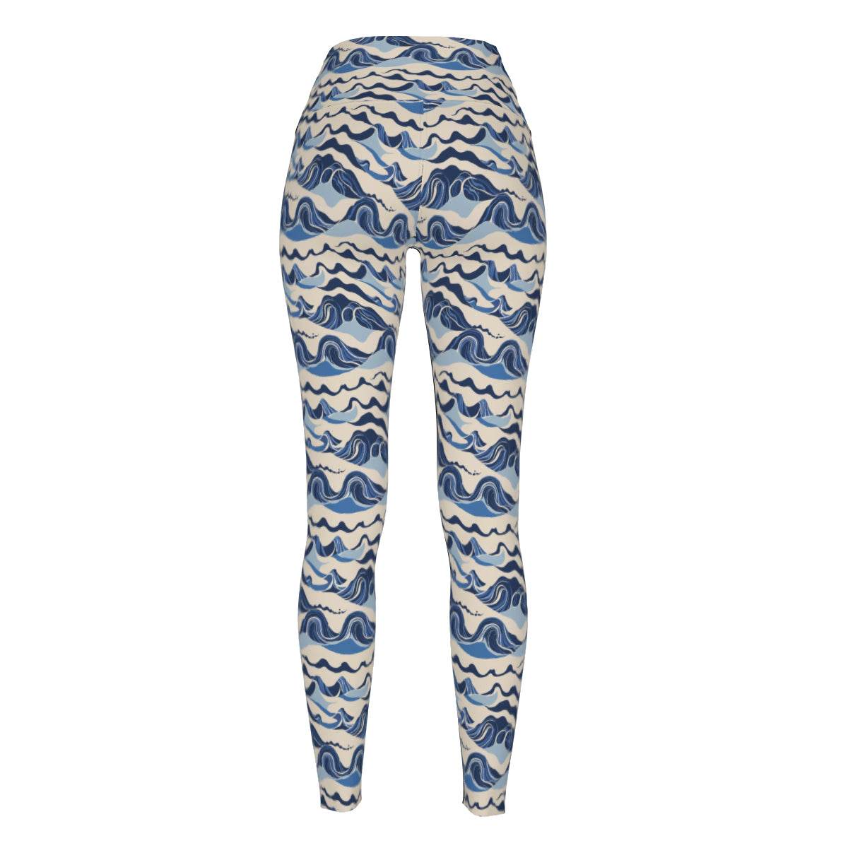 Abstract Waves Women's Polyester Yoga pants Leggings - DeRose Seasonal