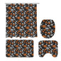 Jack-O-Lanterns Bathroom Four-Piece Set(Shower Curtain + Toilet Cover Mat + Toilet Foot Mat + Floor Mat)| Polyester - DeRose Seasonal
