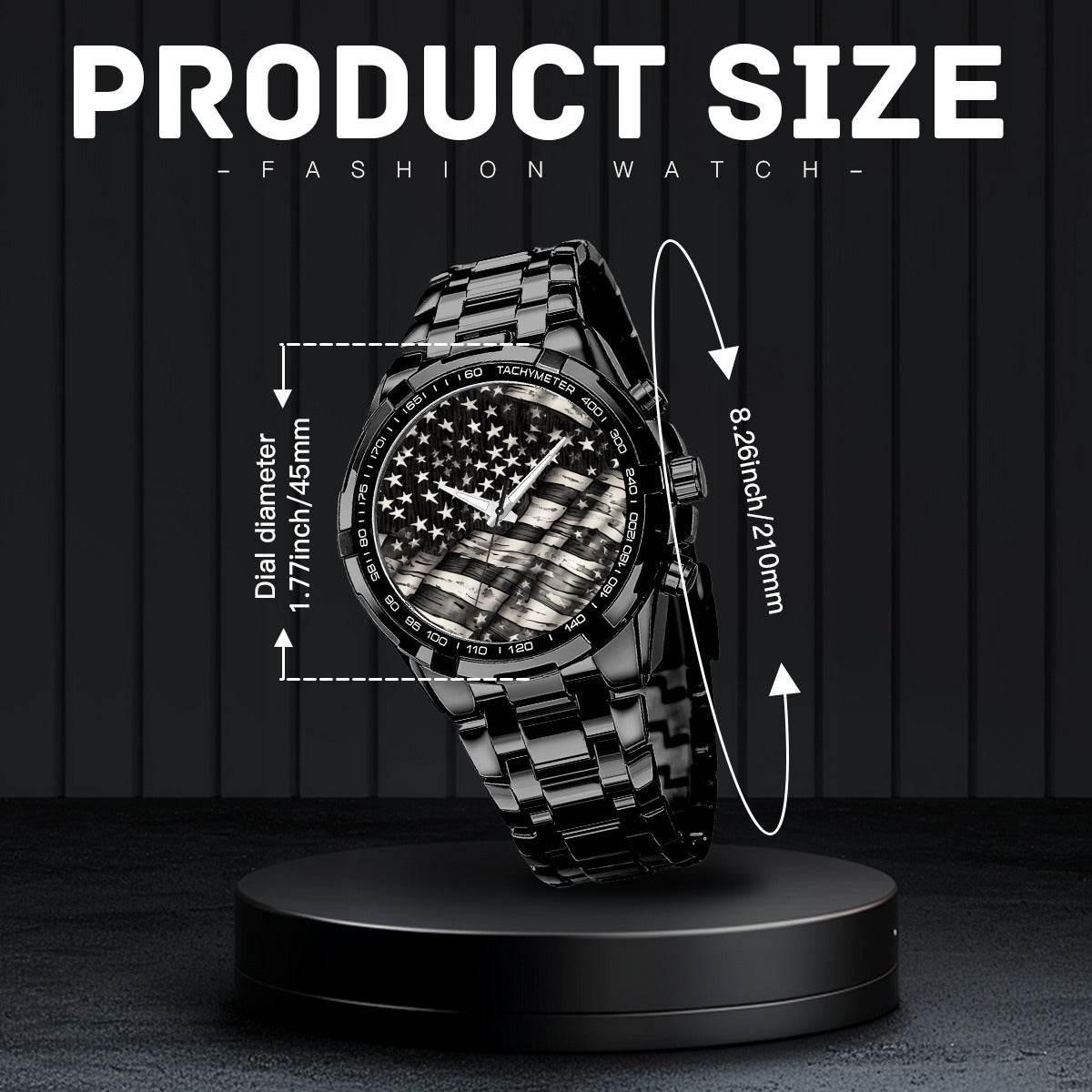 Battered American Flag Black Watch - DeRose Seasonal