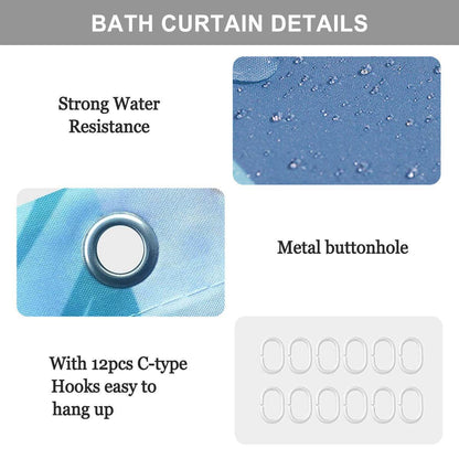 Abstract Breeze Bathroom Four-Piece Set(Shower Curtain + Toilet Cover Mat + Toilet Foot Mat + Floor Mat)| Polyester - DeRose Seasonal