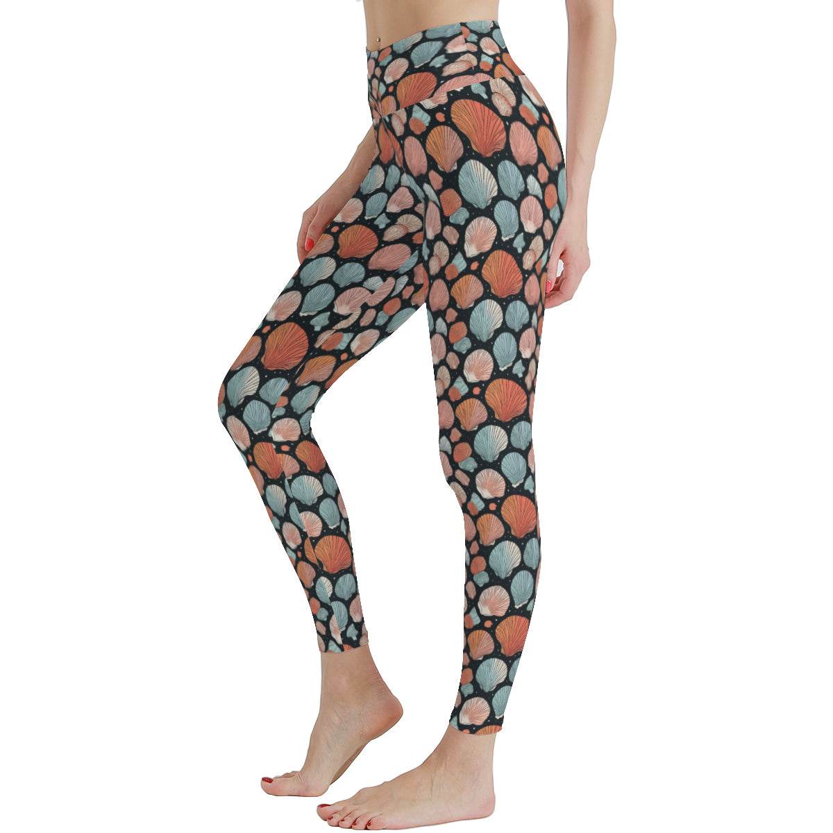 Big Shells Women's Polyester Yoga pants Leggings - DeRose Seasonal