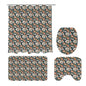 Tulips and Daisys Bathroom Four-Piece Set(Shower Curtain + Toilet Cover Mat + Toilet Foot Mat + Floor Mat)| Polyester - DeRose Seasonal