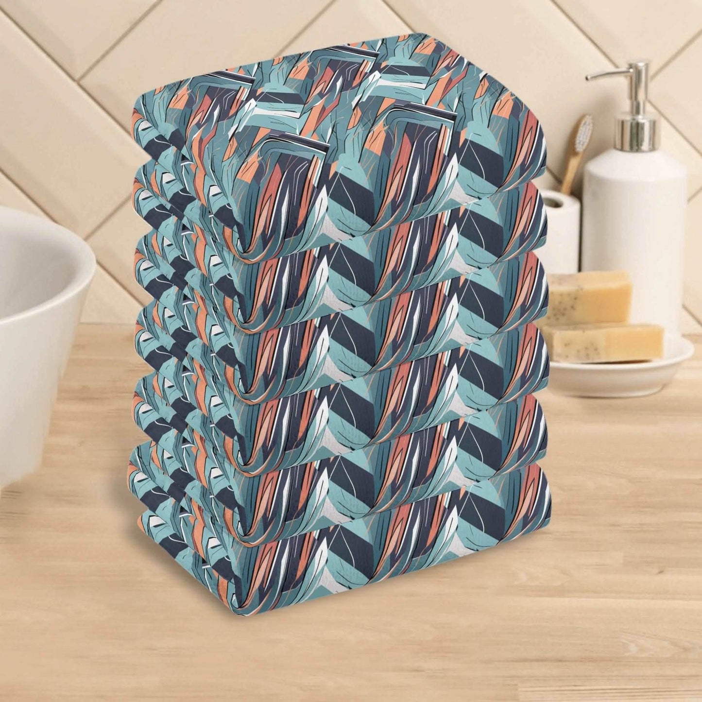 Abstract Breeze Hand Towels (6 Pcs) - DeRose Seasonal