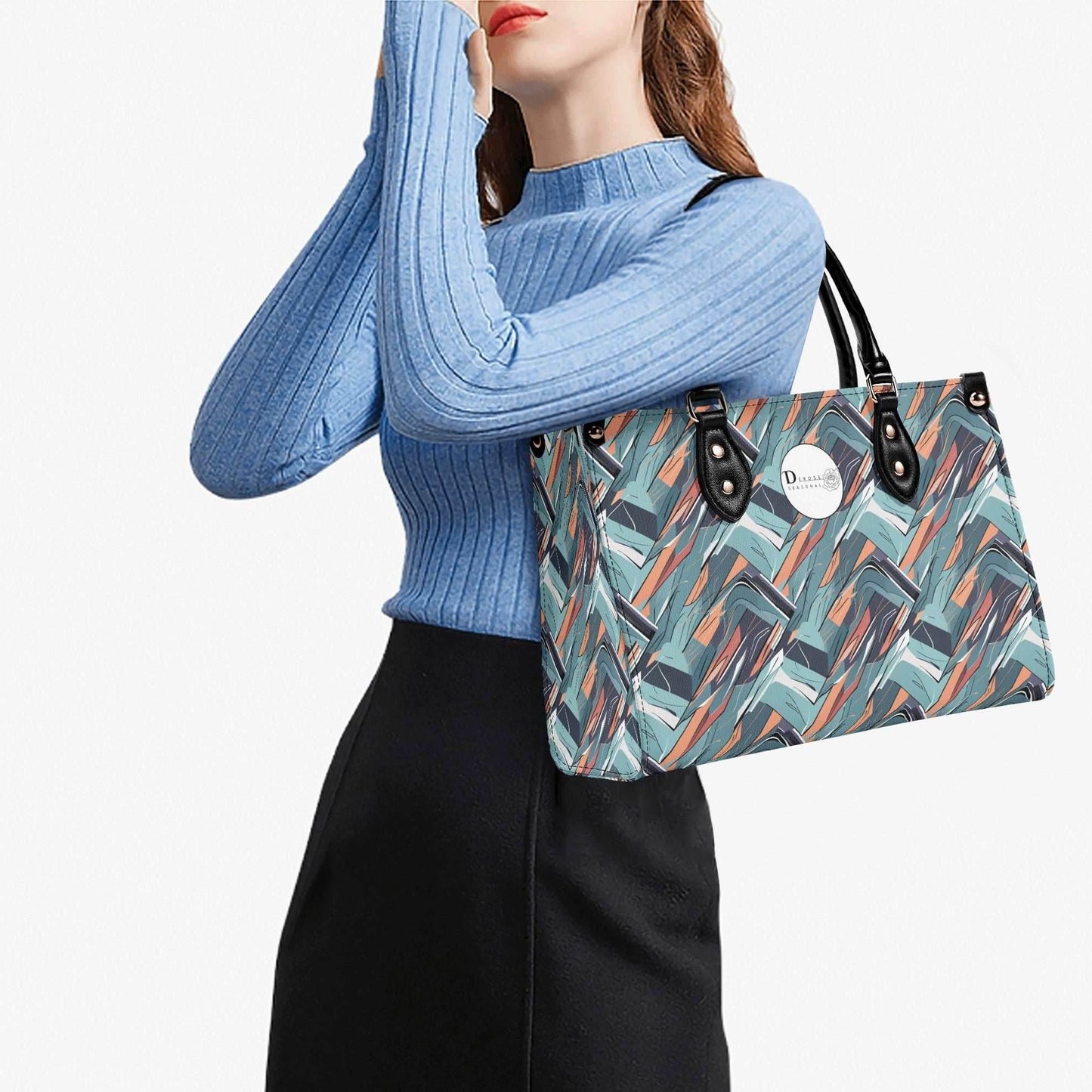 Abstract Breeze Luxury Women Leather Handbag (3 sizes) - DeRose Seasonal