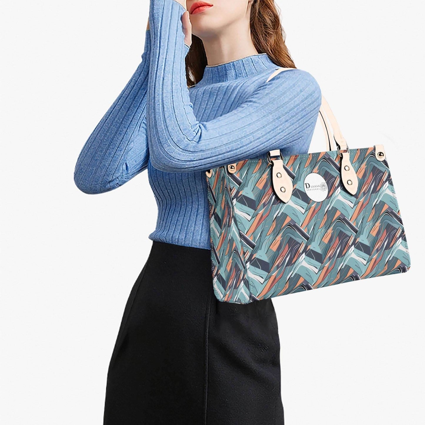 Abstract Breeze Luxury Women Leather Handbag (3 sizes) - DeRose Seasonal
