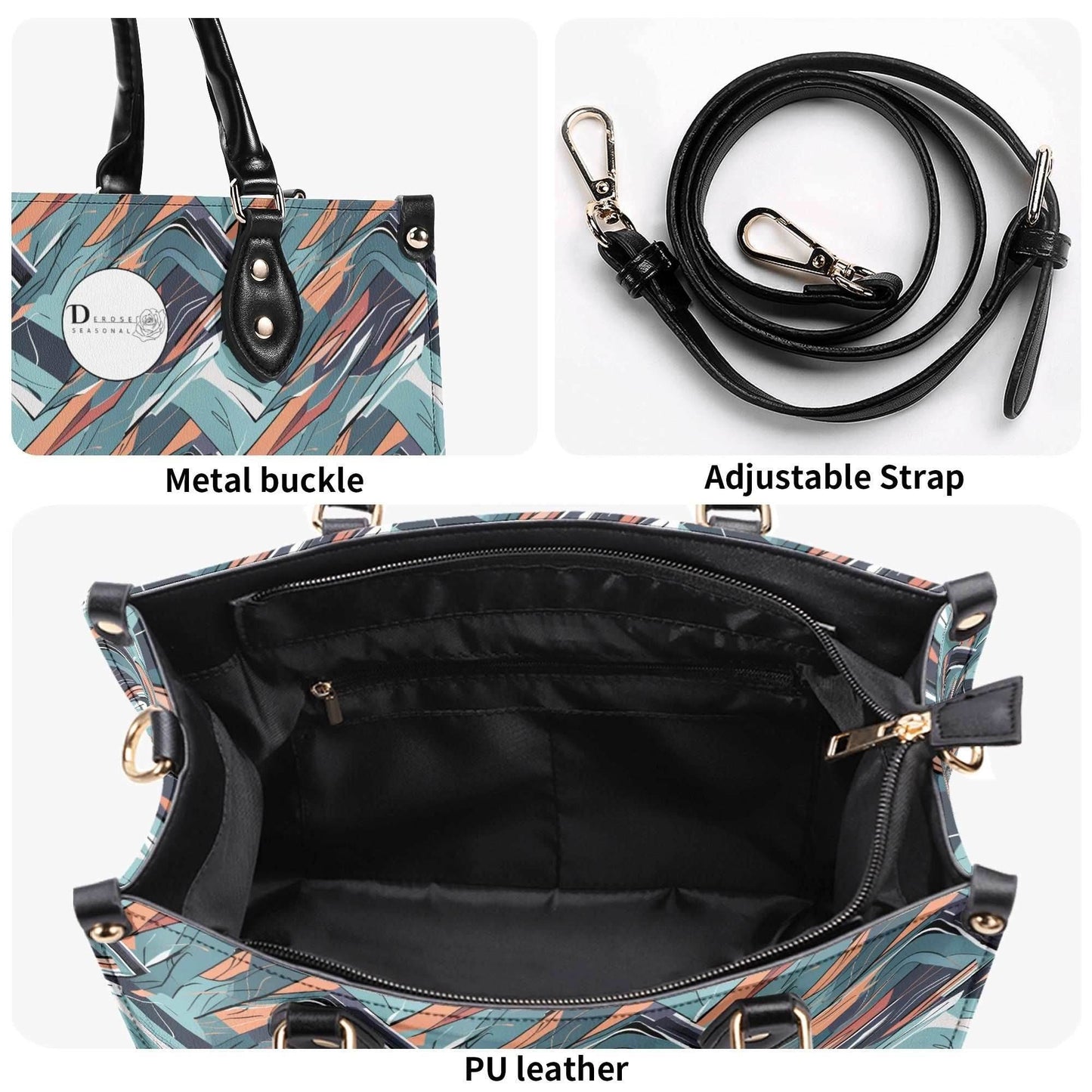 Abstract Breeze Luxury Women Leather Handbag (3 sizes) - DeRose Seasonal
