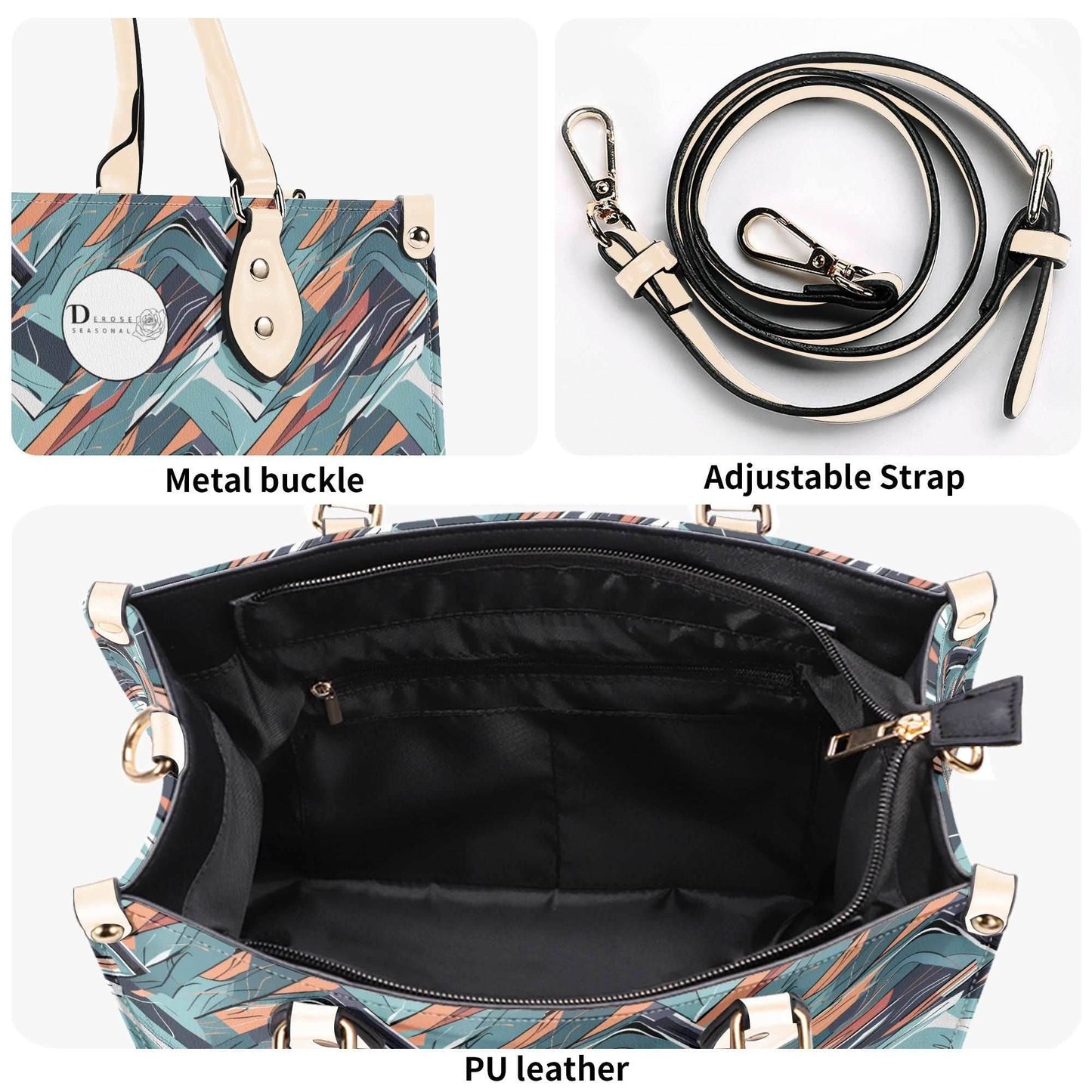 Abstract Breeze Luxury Women Leather Handbag (3 sizes) - DeRose Seasonal