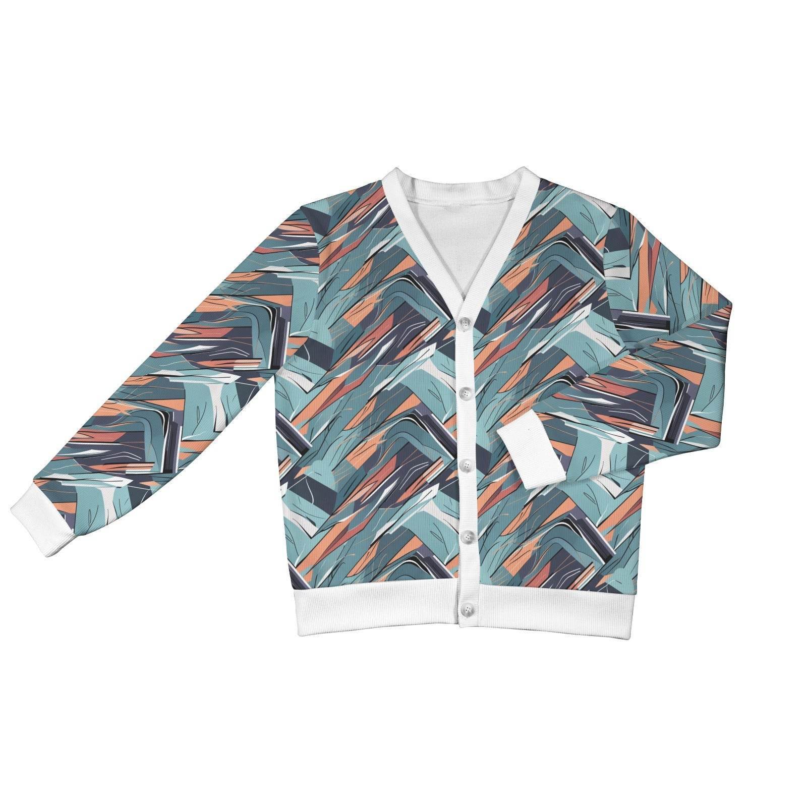 Abstract Breeze Women's Cardigan Button Sweater Custom Women's Cardigan (Model H73) - DeRose Seasonal