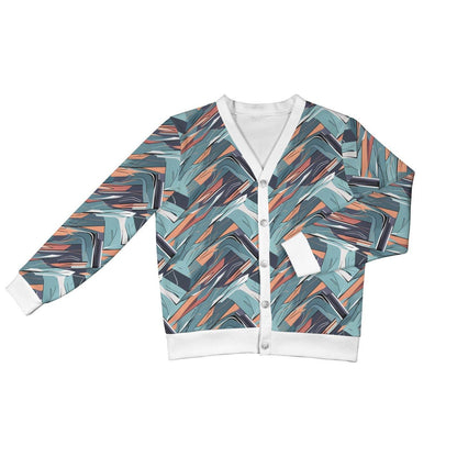 Abstract Breeze Women's Cardigan Button Sweater Custom Women's Cardigan (Model H73) - DeRose Seasonal