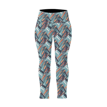 Abstract Breeze Women's Plus Size High Waited Leggings Women's High Waist Leggings(Plus Size)(ModelL45) - DeRose Seasonal