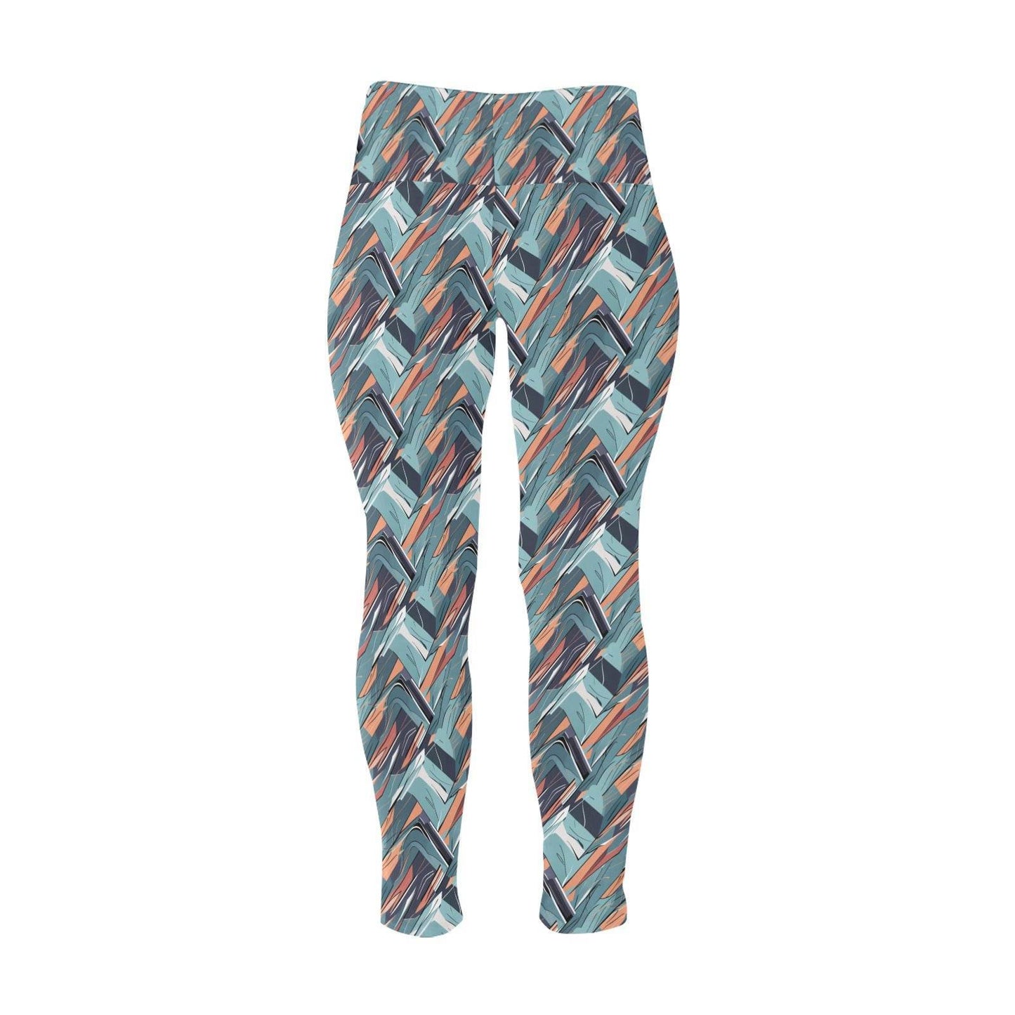 Abstract Breeze Women's Plus Size High Waited Leggings Women's High Waist Leggings(Plus Size)(ModelL45) - DeRose Seasonal